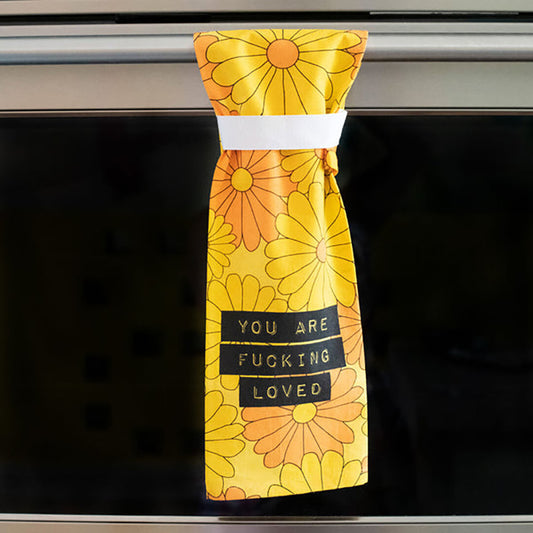 You Are Fucking Loved Flour Towel Yellow